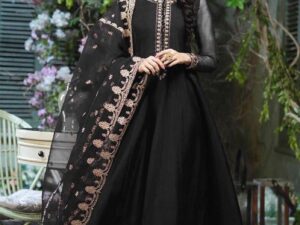 3 Pcs Wome n's Stitched Chiffon Embroidered Maxi