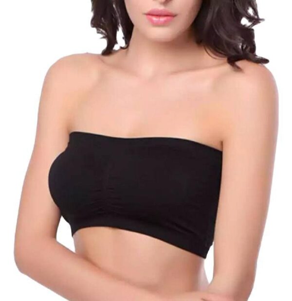 Comfortable Non-Padded Strapless Tube Bra – Free Size in Black (1 Pcs)