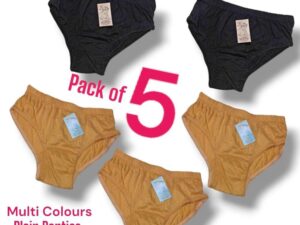 Cotton Plain Panties, Pack Of 5