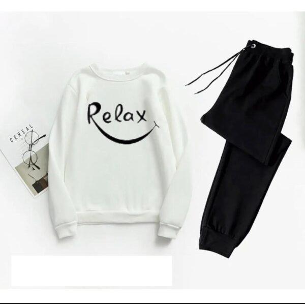 Women's Printed Track Suit - 2 Pcs (Sweatshirt & Trouser) - Stylish Polyester Set