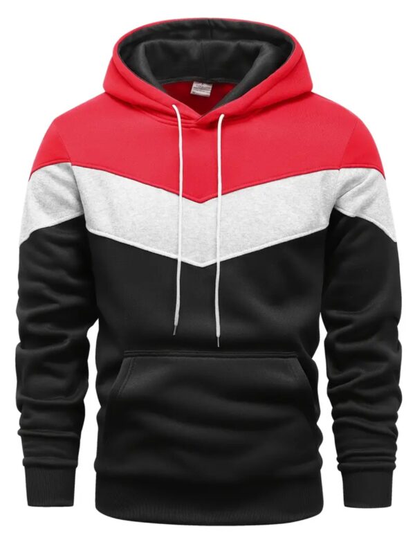 Men's Color Block Hoodie - Casual Graphic Design Pullover With Kangaroo Pocket For Winter And Fall Streetwear - Great Gift
